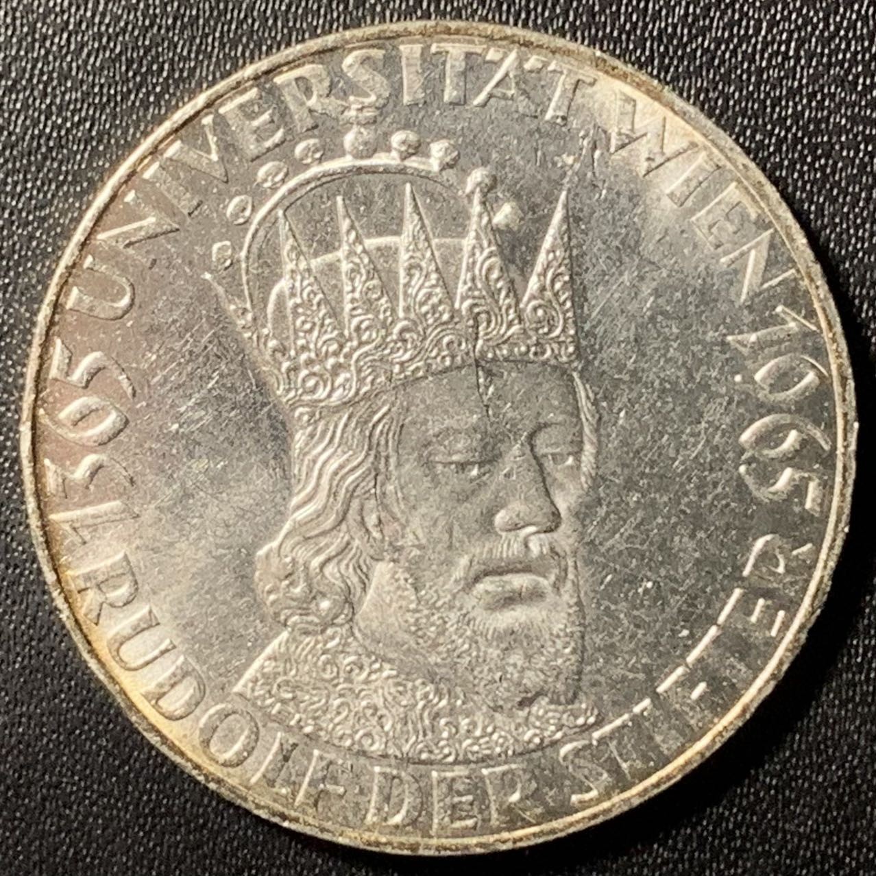 紫瑗钱币——第307期拍卖 奥地利 1965年 维也纳大学600周年 50先令 20克 0.9银 UNC