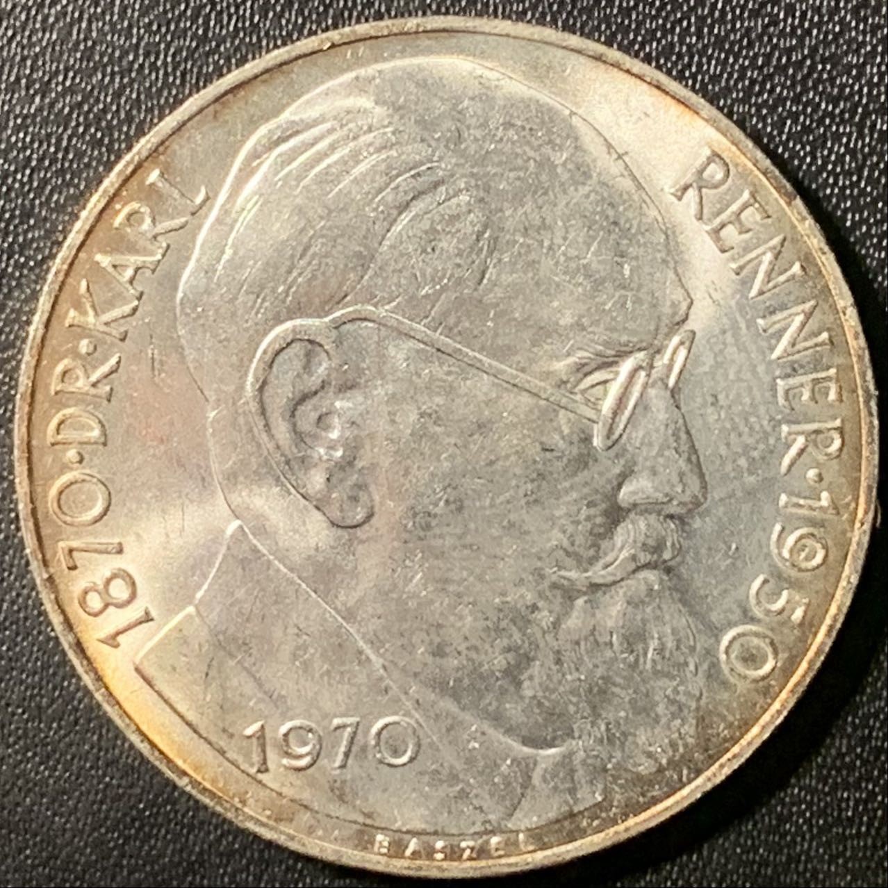 紫瑗钱币——第326期拍卖 奥地利 1970年 总统卡尔蕾纳 诞辰100周年 50先令 20克 0.9银 UNC