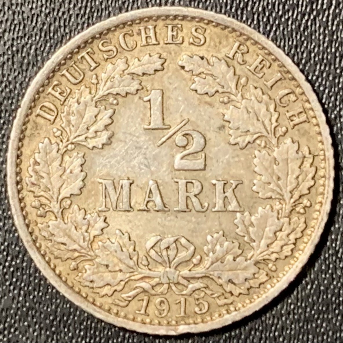 紫瑗钱币——第307期拍卖 德国 1915年 G厂 第二帝国 长翅 1马克 5.5克 0.9银