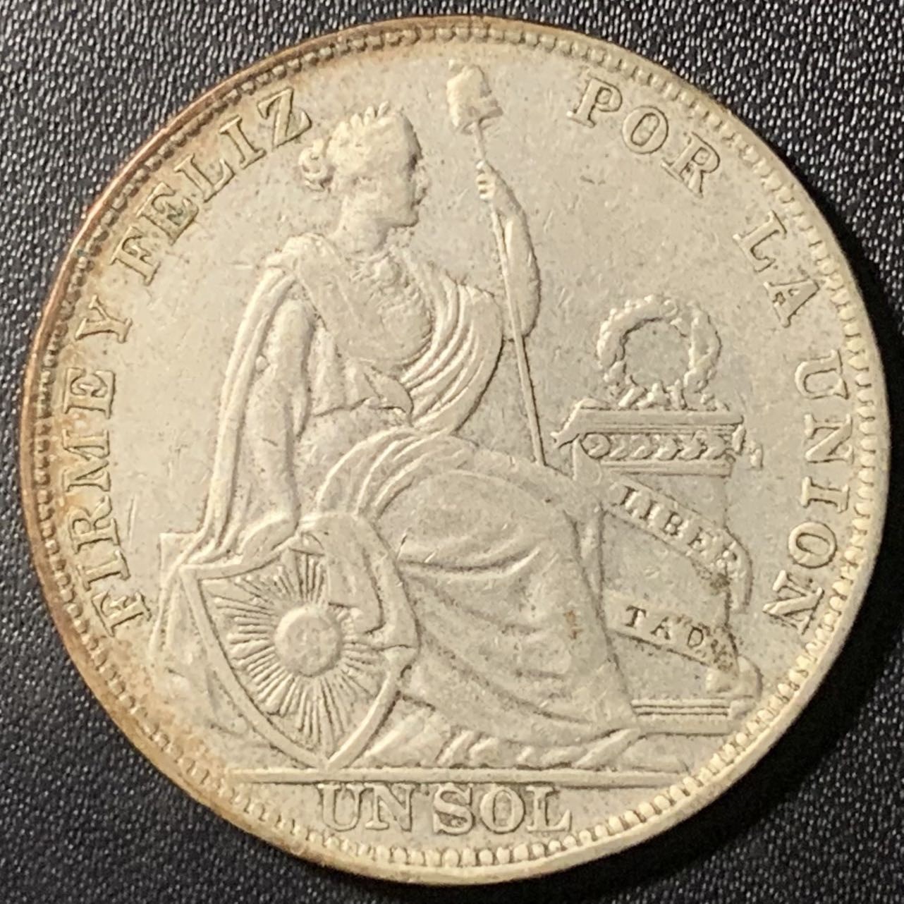紫瑗钱币——第307期拍卖 秘鲁 1930年 坐洋女神 1索尔 25克 0.5银