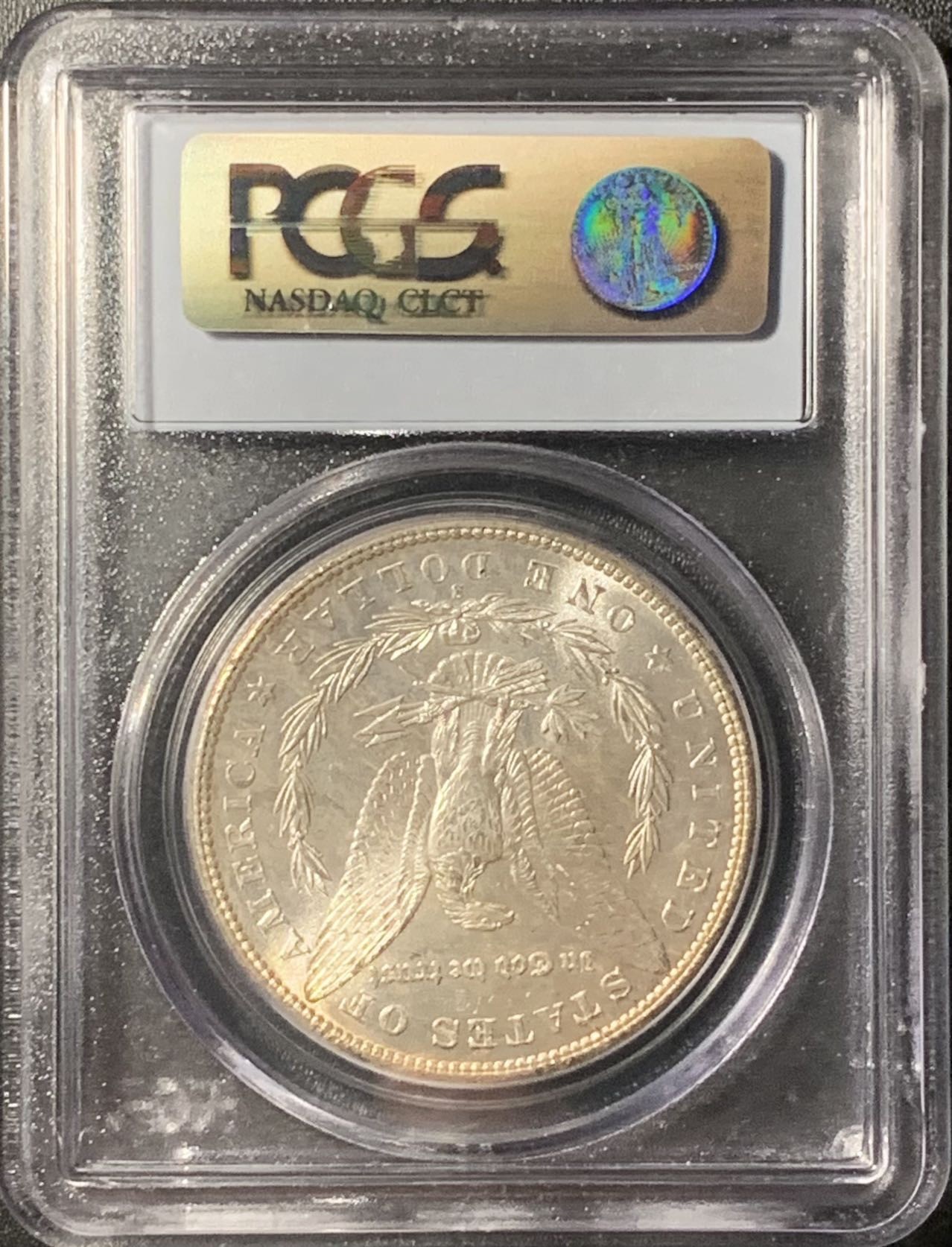 紫瑗钱币——第307期拍卖 美国 1881年 S版 摩根 大头妹 1美元 银币 PCGS MS64 老盒 淡五彩
