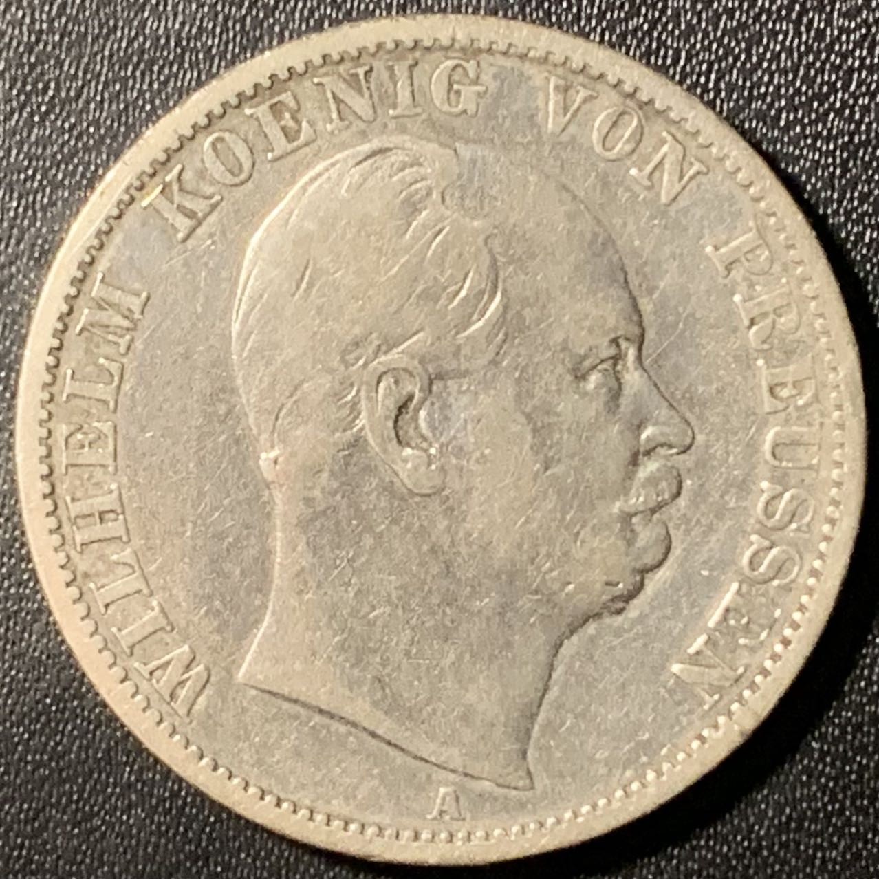 紫瑗钱币——第326期拍卖 德国 普鲁士 1870年 A版 威廉一世 盾徽 1泰勒 18.52克 0.9银