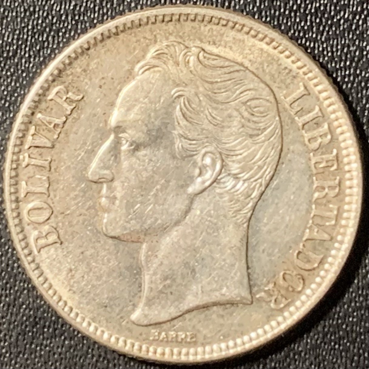 紫瑗钱币——第326期拍卖 委内瑞拉 1954年 1玻利瓦尔 5克 0.835银