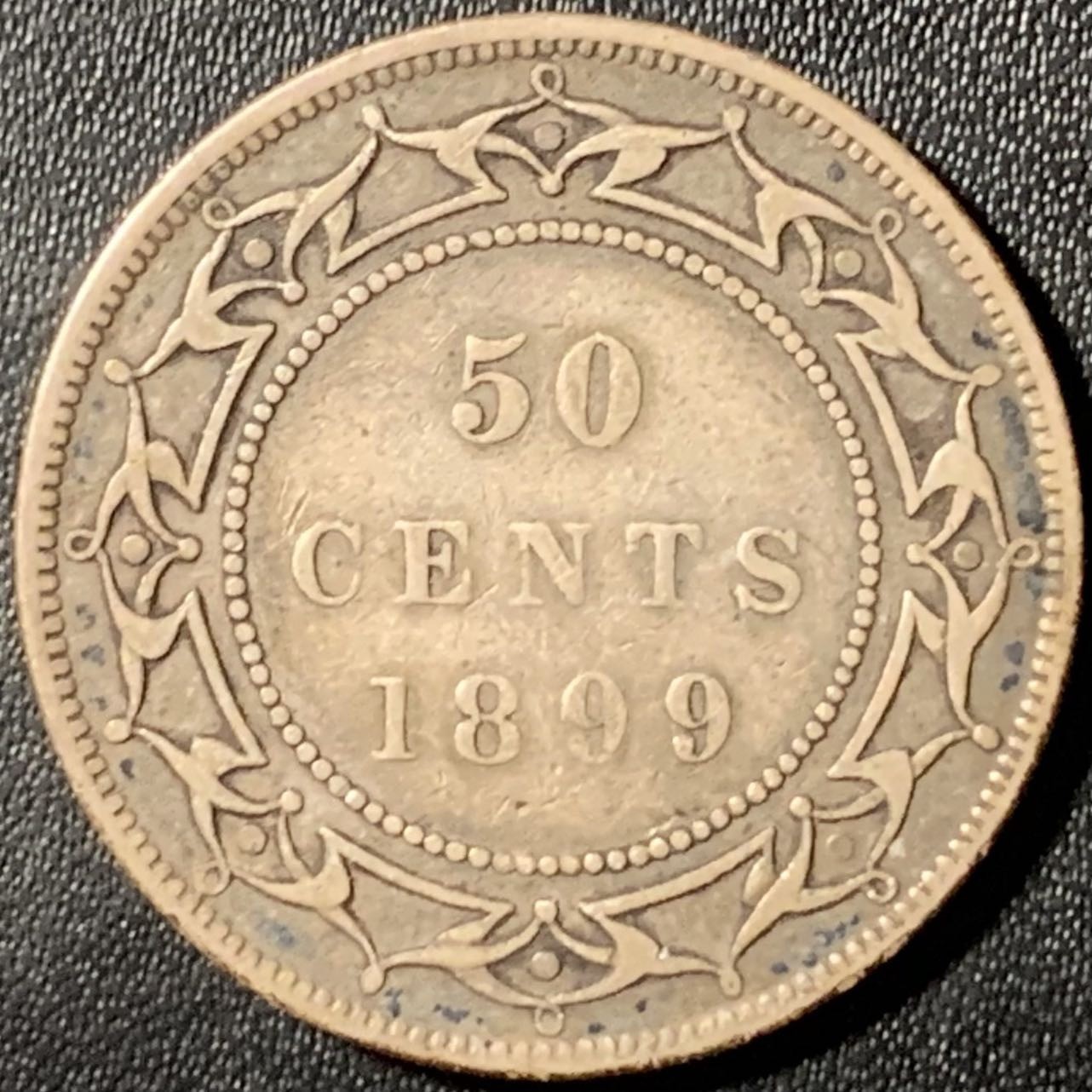 紫瑗钱币——第307期拍卖 纽芬兰 1899年 维多利亚女王 50分 11.78克 0.925银