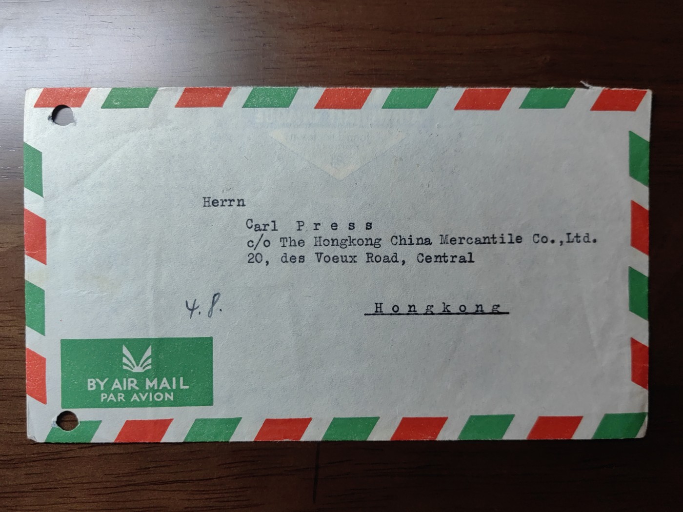 外国邮品精品专场（秒杀场）第①①场 50年代伊朗寄香港实寄邮封一件