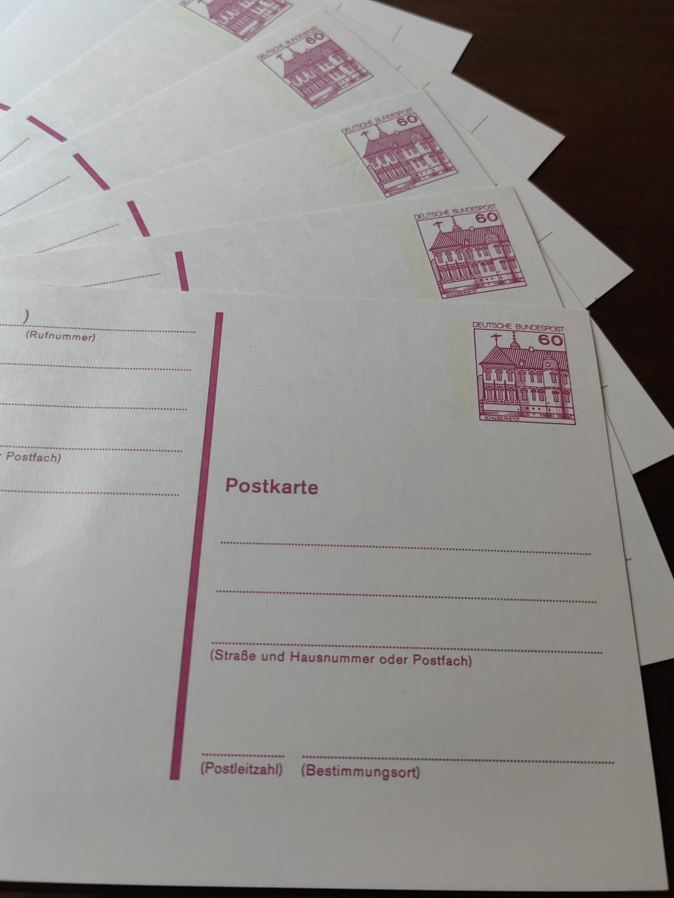 外国邮品精品专场（秒杀场）第①①场 德国粉色邮戳片7件（粉色少见）