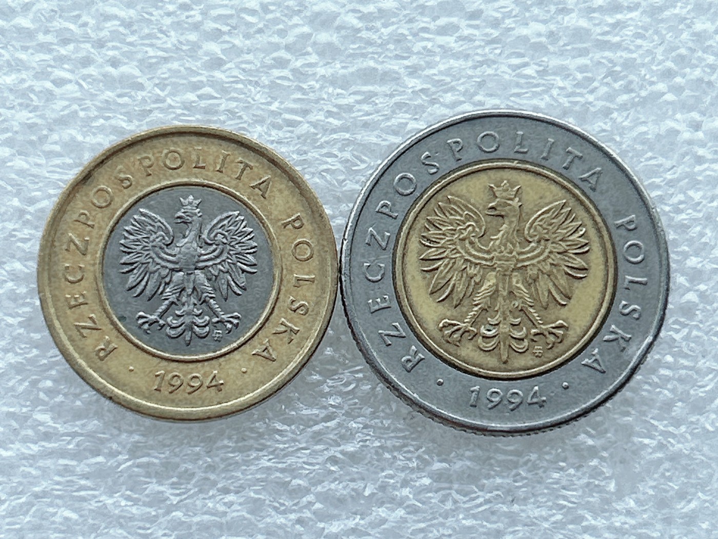 全场一元起拍 世界钱币散币场 第27期 1994年波兰2、5兹罗提双色币2枚 鹰