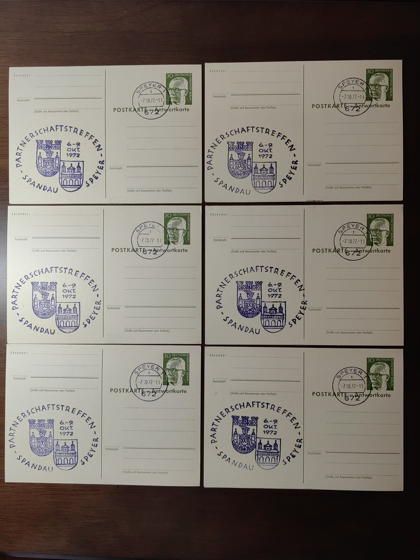 外国邮品精品专场（秒杀场）第①①场 德国1972年邮折6件（内容丰富）