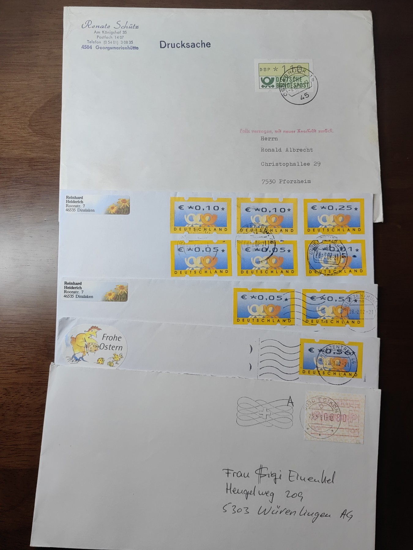 外国邮品精品专场（秒杀场）第①①场 德国瑞典电子邮票封5件（电子邮票）