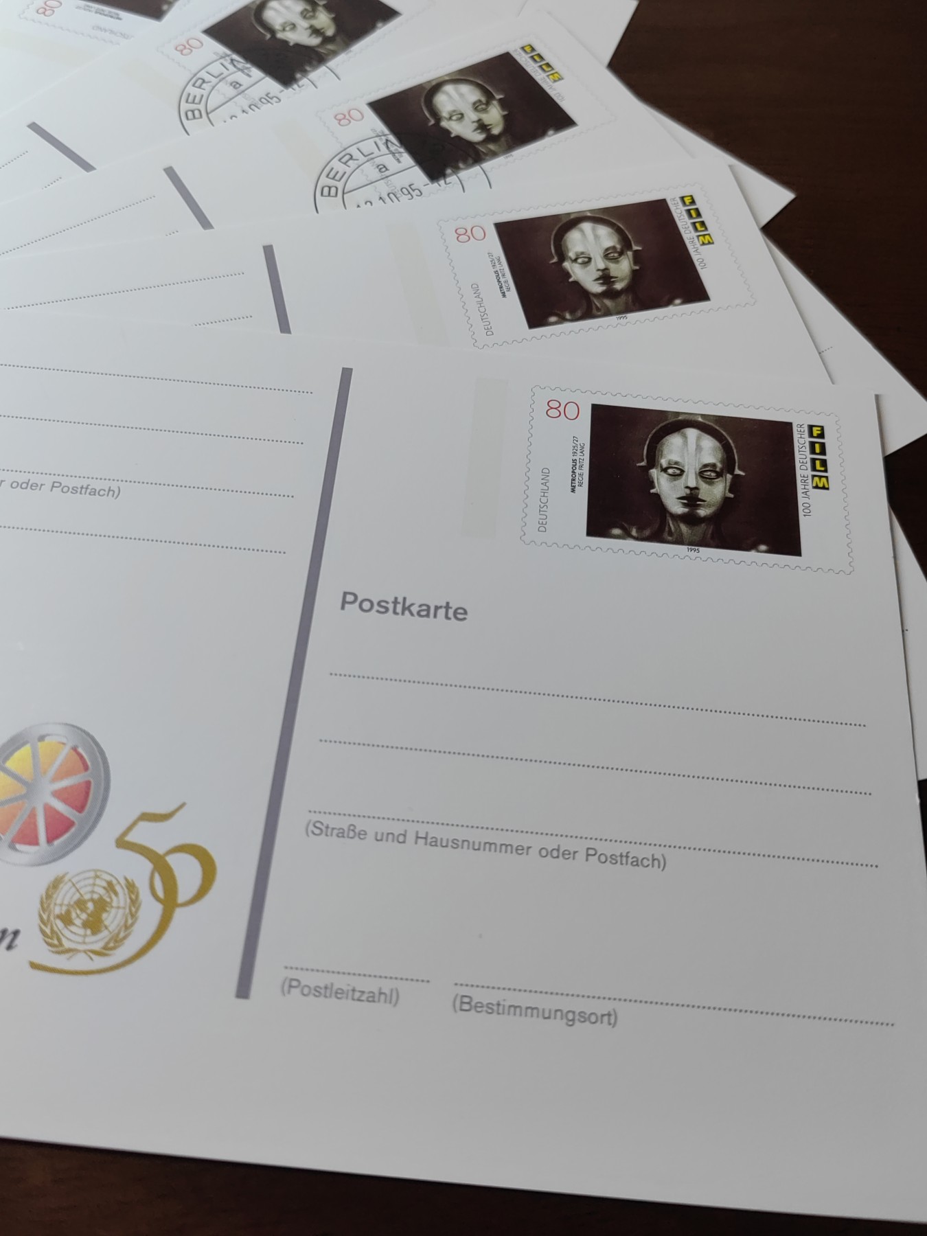 外国邮品精品专场（秒杀场）第①①场 国际邮票、硬币、电话卡及配件展览会 1995年10月20日至22日5件（实寄非实寄各3）