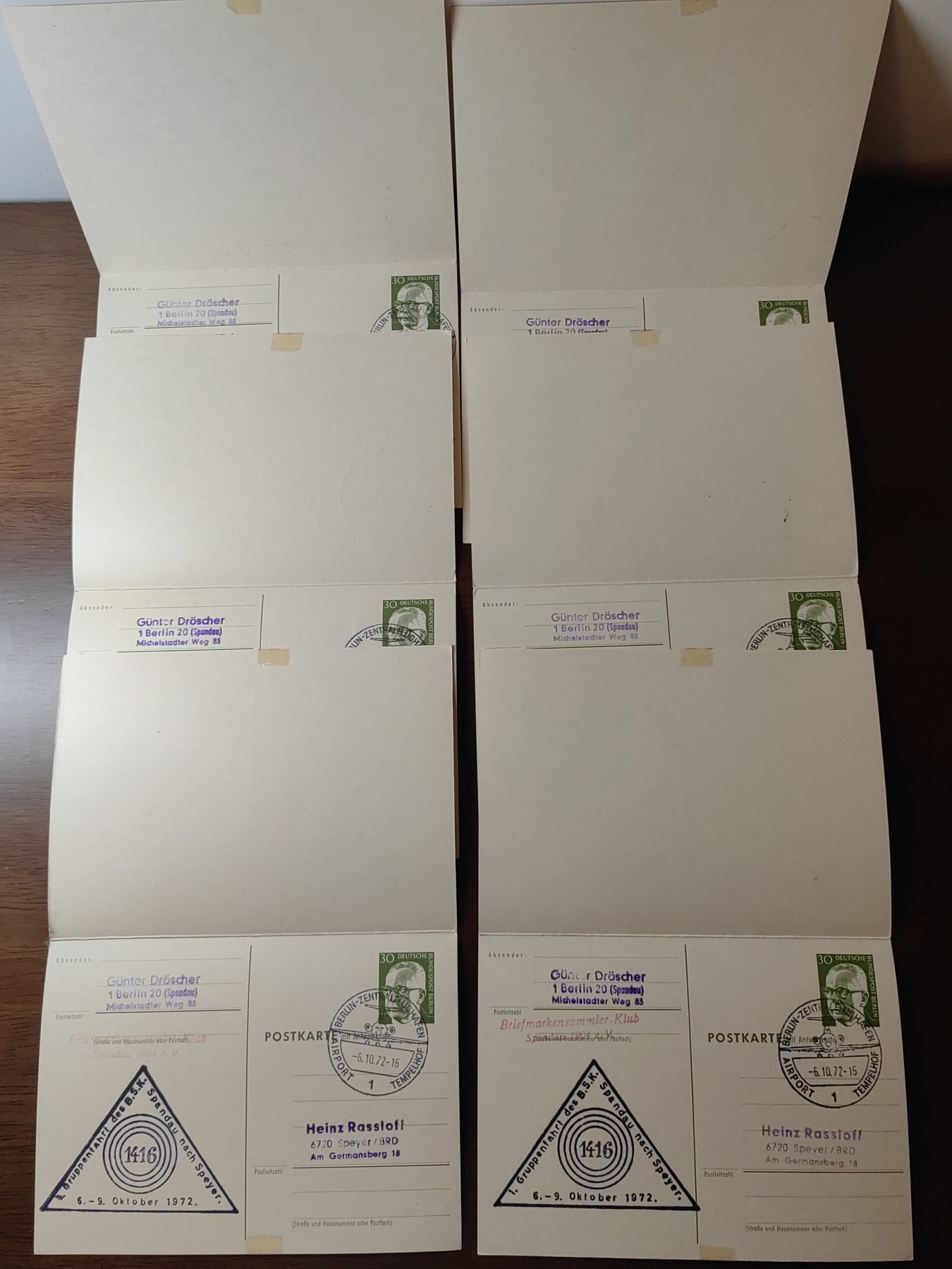 外国邮品精品专场（秒杀场）第①①场 德国1972年邮折6件（内容丰富）