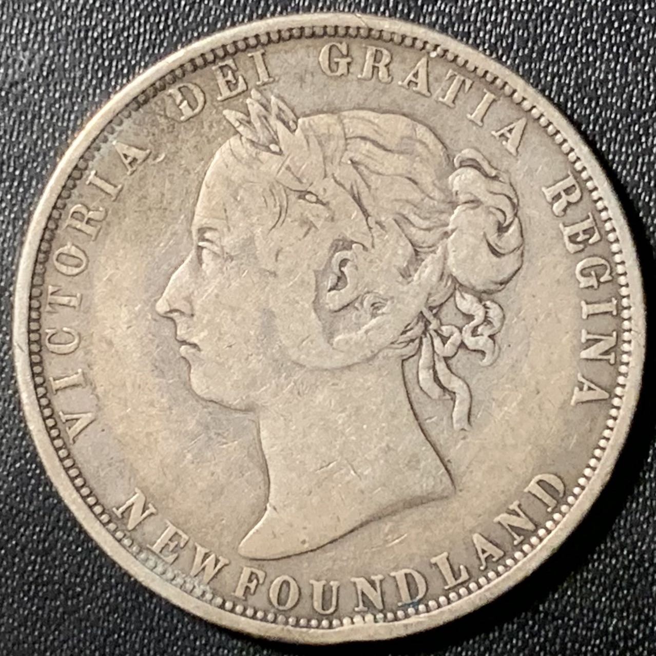 紫瑗钱币——第326期拍卖 纽芬兰 1882年 维多利亚女王 50分 11.78克 0.925银