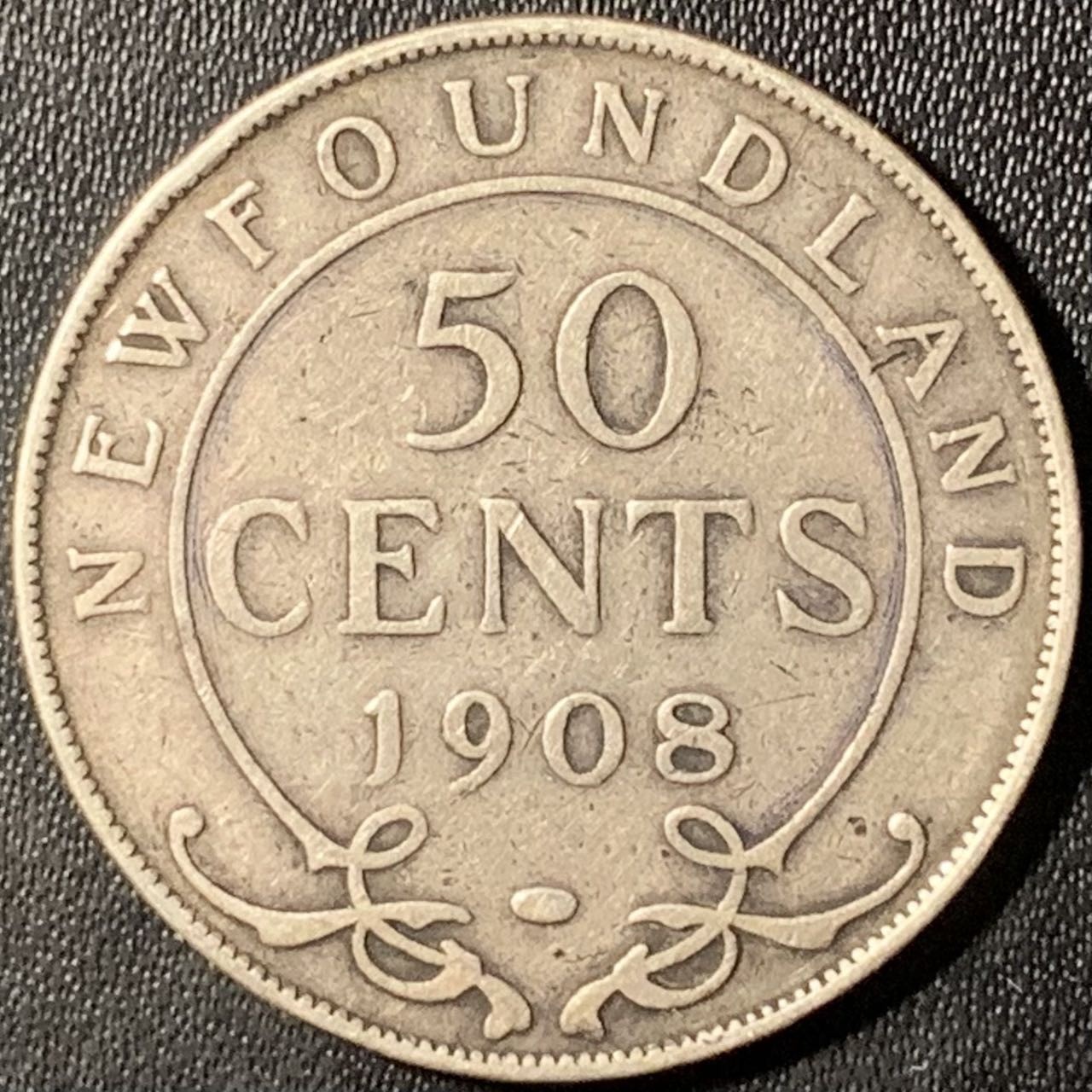 紫瑗钱币——第326期拍卖 纽芬兰 1908年 爱德华七世 50分 11.78克 0.925银