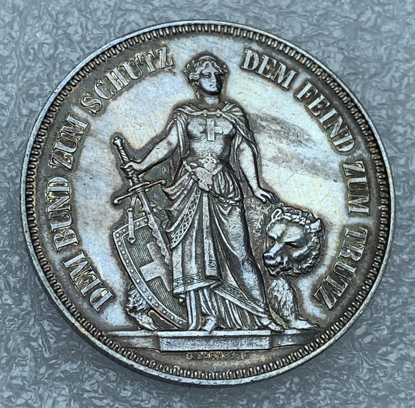 瓶子🏺第111期拍卖会   瑞士1885年传统狩猎节之伯尔尼5法郎银币