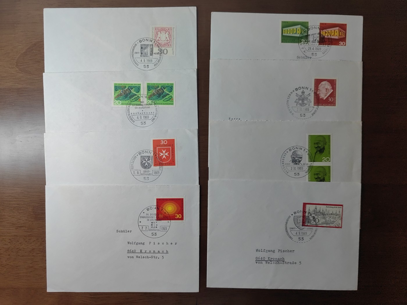 外国邮品精品专场（秒杀场）第①①场 60年代实寄邮封一组8件