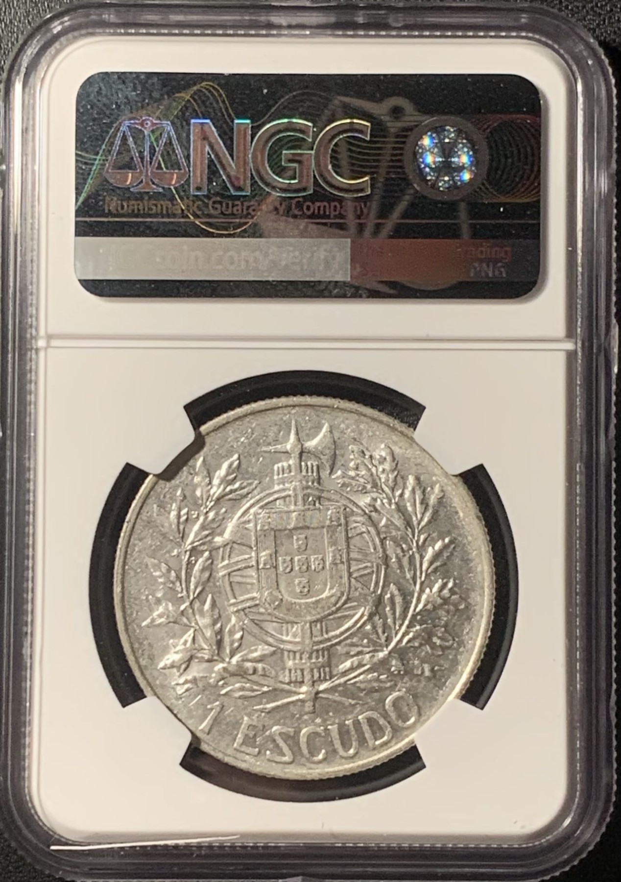 紫瑗钱币——第307期拍卖 葡萄牙 1910年 共和国诞生 1埃斯库多 银币 NGC AU55