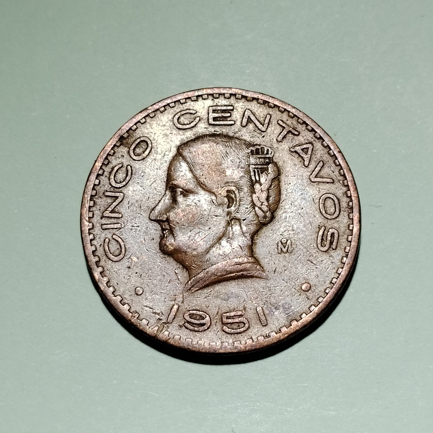 230927 稀少1951年 墨西哥 铜币 直径25.5MM