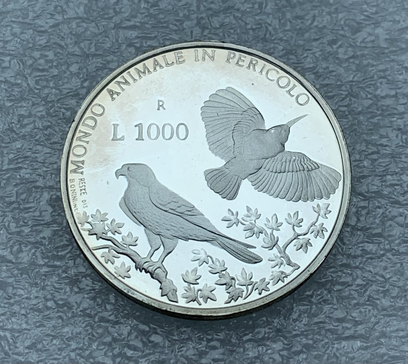 瓶子🏺第111期拍卖会  圣马力诺1993年1000里拉精制保护动物系列纪念银币