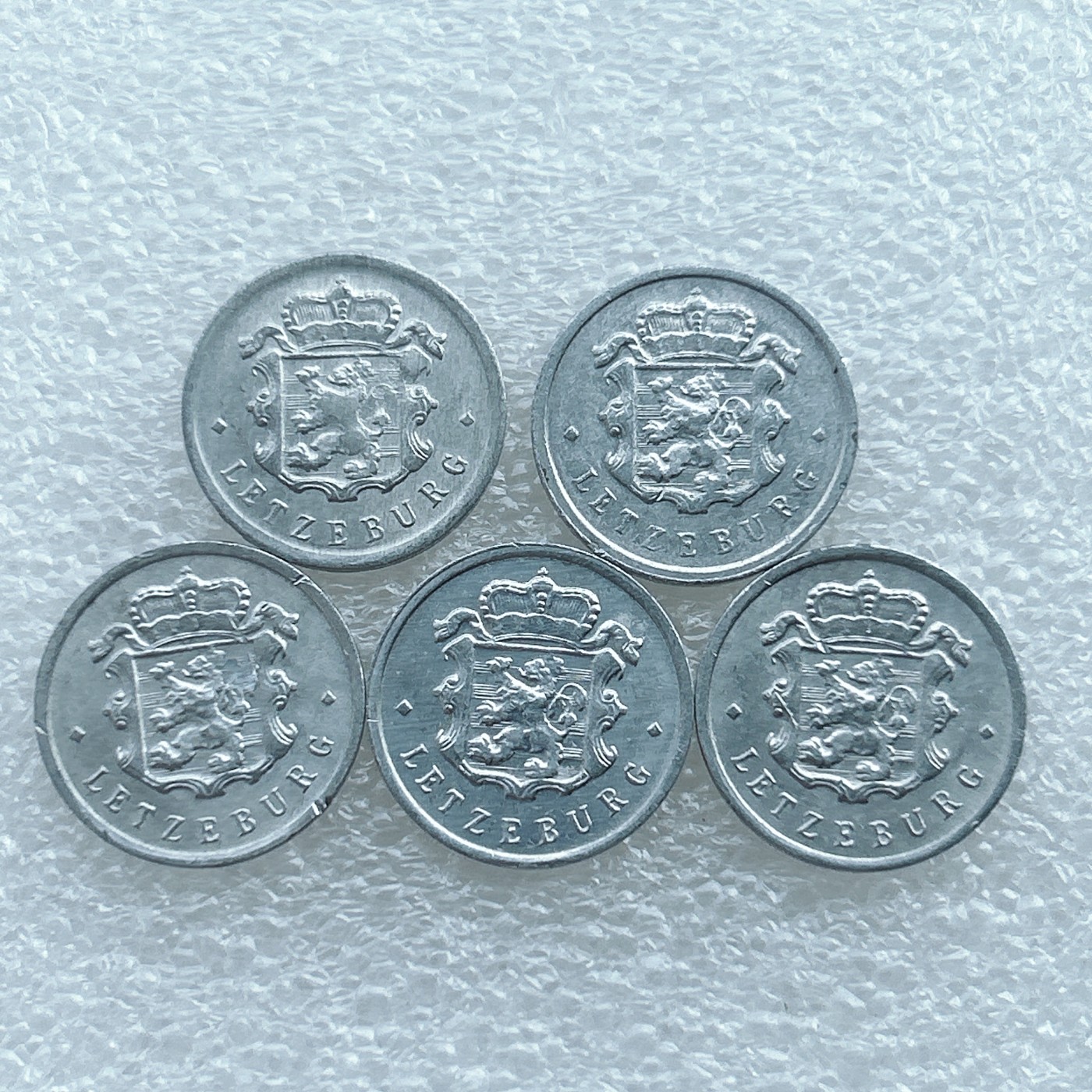 全场一元起拍 世界钱币散币场 第27期 卢森堡25分铝币5枚