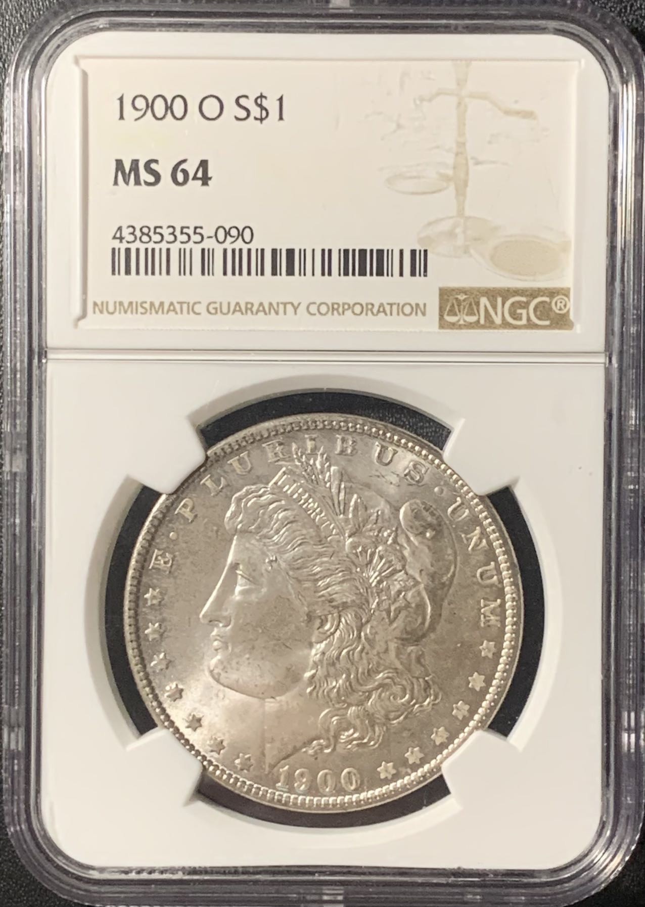 紫瑗钱币——第307期拍卖 美国 1900年 O版 摩根 大头妹 1美元 银币 NGC MS64