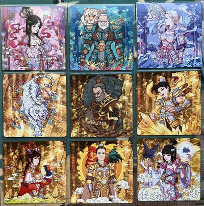 【直播】小花瓣艺术原创文创精品专场拍卖【第1场】 【二十八星宿系列】方形金边加厚卡+卡膜 36张+赠送冰箱贴一枚