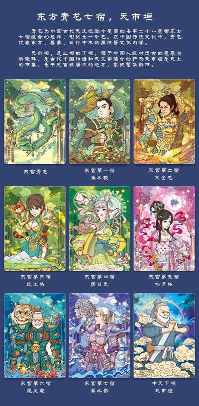 【直播】小花瓣艺术原创文创精品专场拍卖【第1场】 【二十八星宿系列】36张普卡【全新塑封】