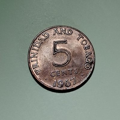 230927 - 特立尼达和多巴哥1967年1分 美洲红鹮 火烈鸟 青铜币 硬币21.15mm