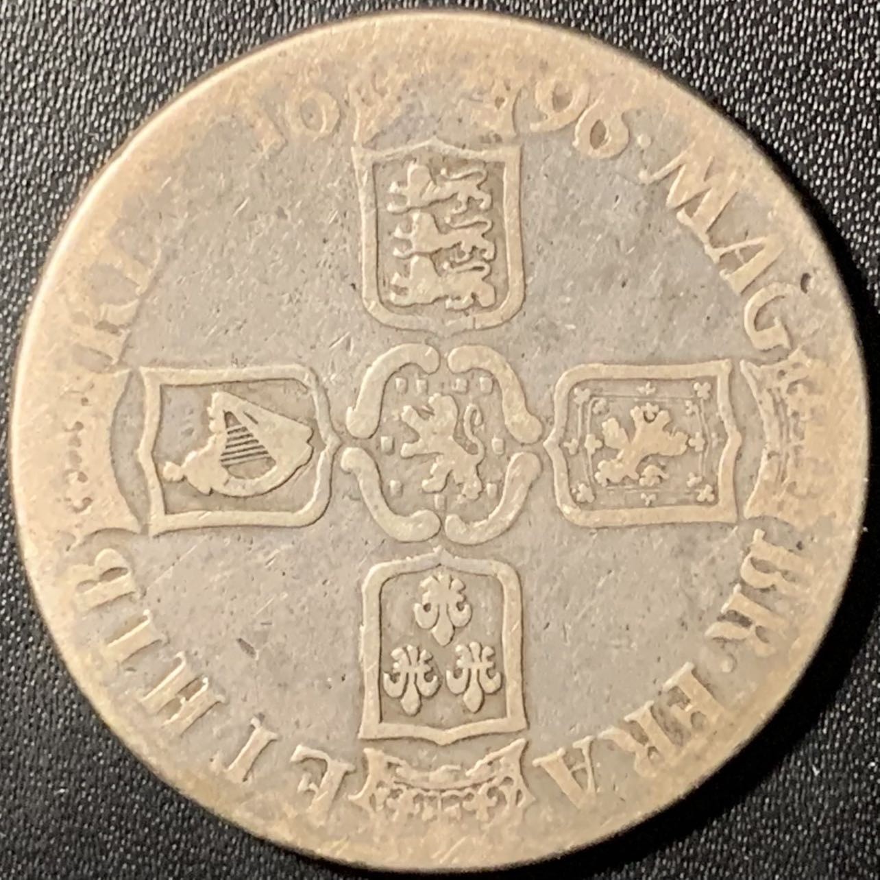 紫瑗钱币——第307期拍卖 英格兰 1696年 威廉三世 1克朗 30.1克 0.925银