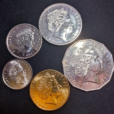 【精选】1999年澳大利亚硬币5枚套 - 【精选】1999年澳大利亚硬币5枚套