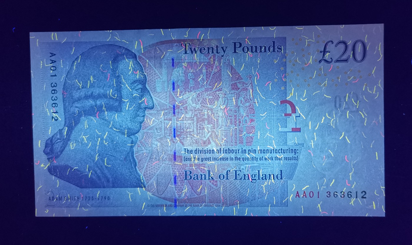 《张总收藏》120期-外币超高货国庆特别场-名誉品 冠军分  满分 英国2006年F序列20镑AA01冠UNC无47