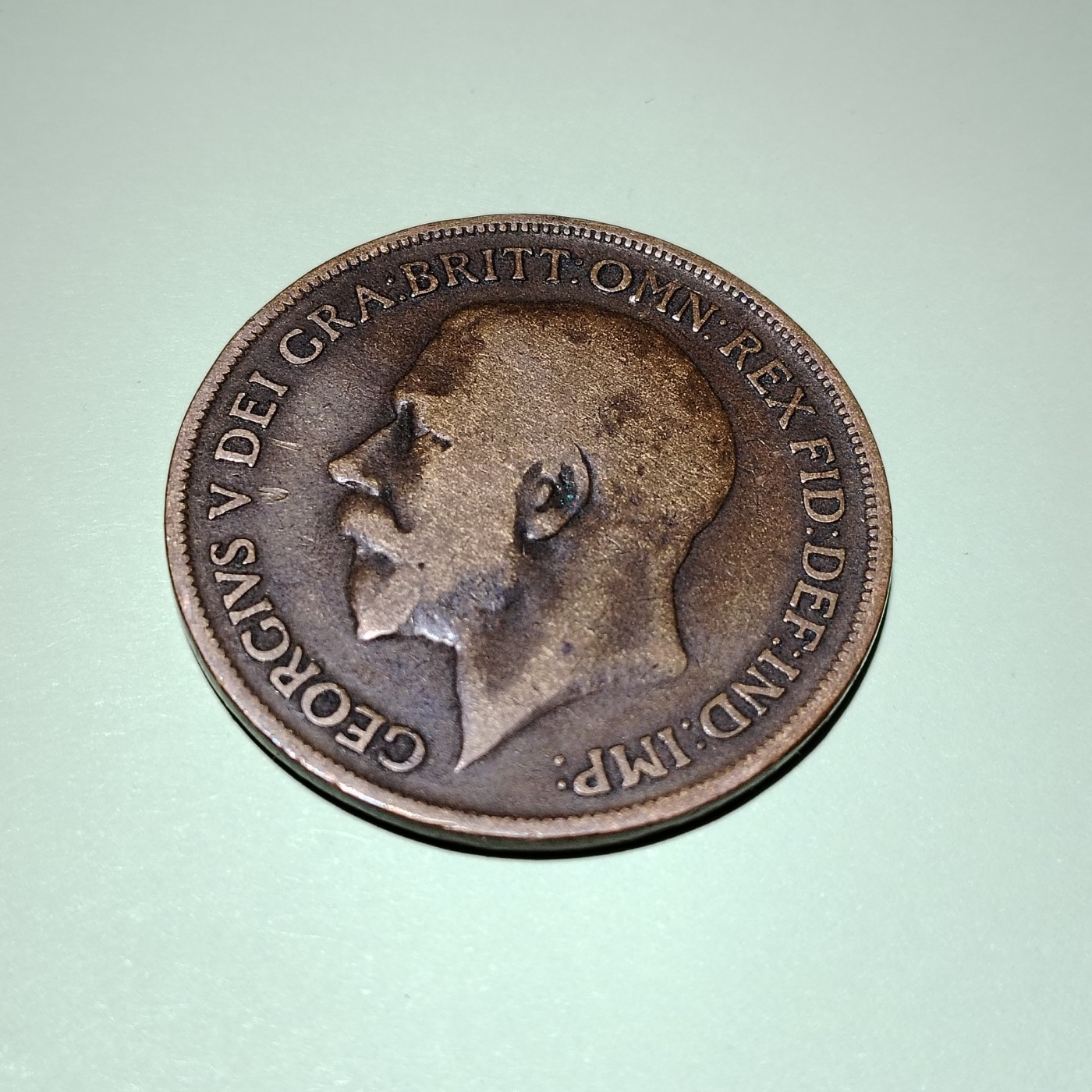 230927 英国1918年半便士1/2 乔五 25.4mm