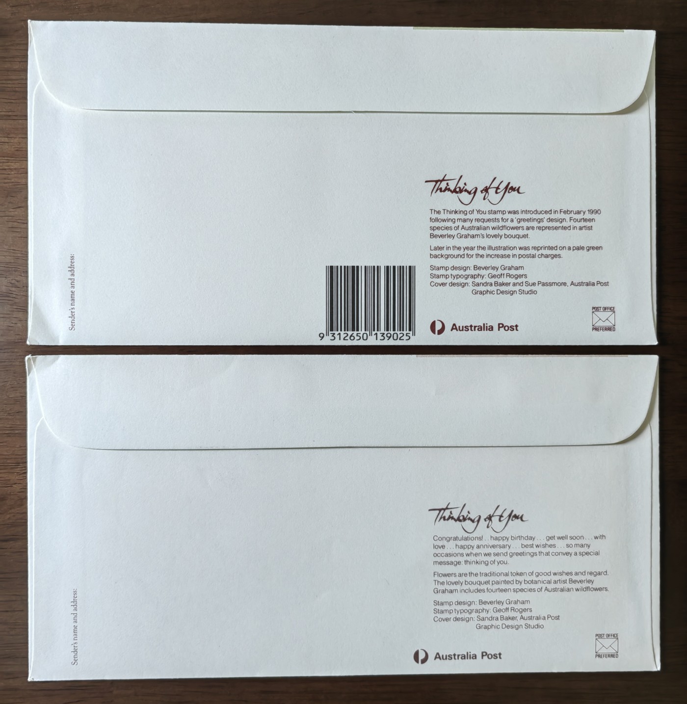 外国邮品精品专场（秒杀场）第①①场 1990年澳大利亚节日的问候纪念封