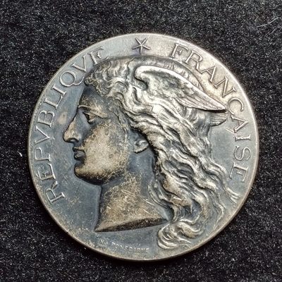 巴斯克收藏第175期 早期纪念银章专场 10月10/11/12号三场连拍 全场包邮 - 法国 1890年 法兰西共和国内政部-疫苗奖章 银章 带银戳 65.5g