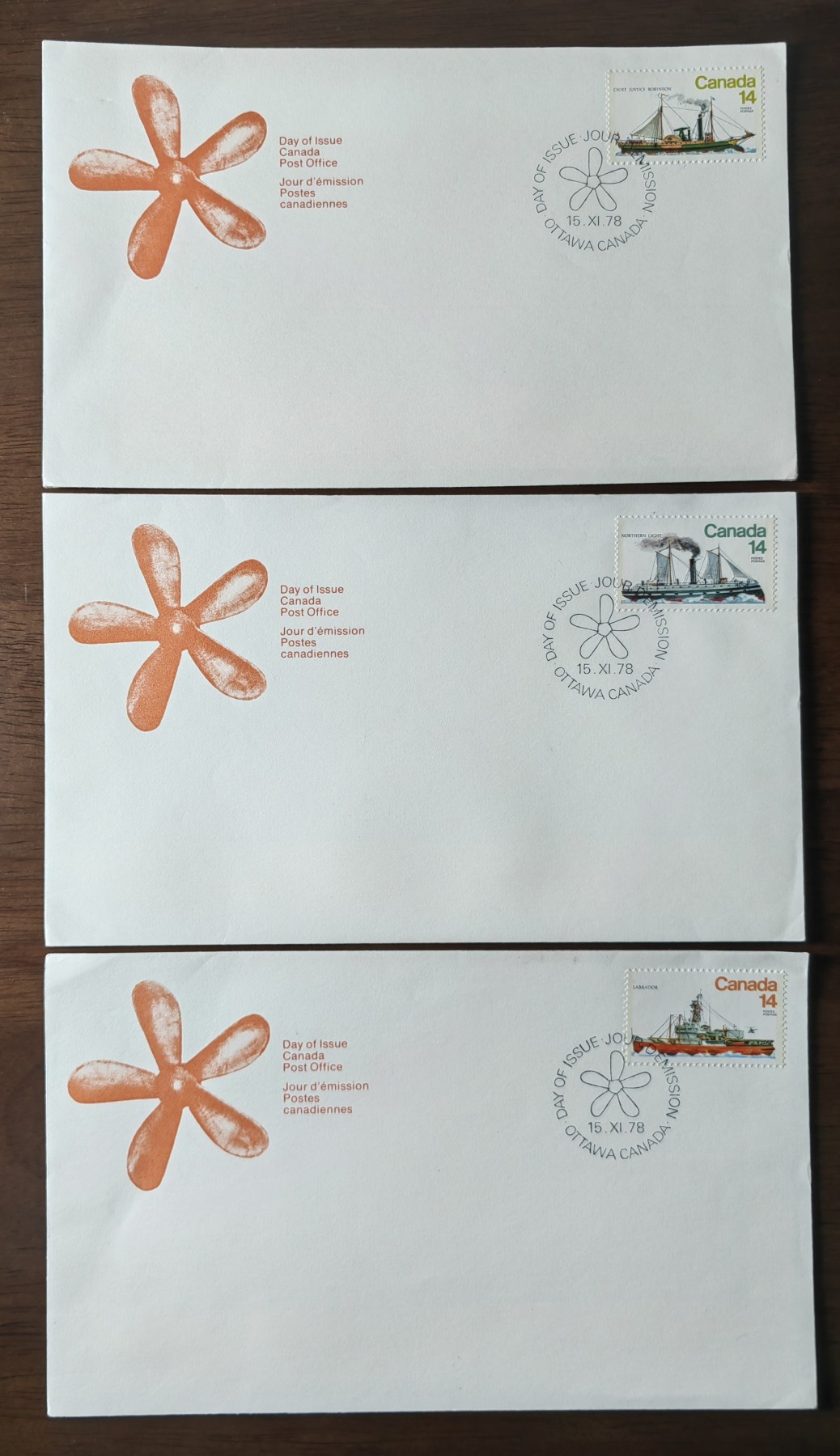 外国邮品精品专场（秒杀场）第①①场 1978年加拿大邮政局日纪念封3件