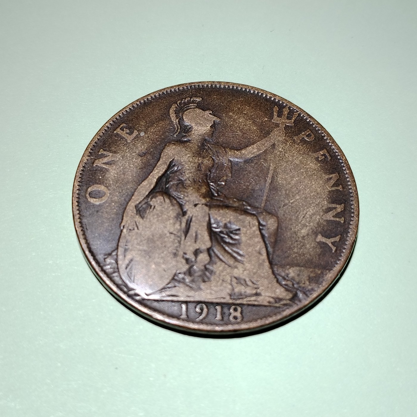230927 英国1918年半便士1/2 乔五 25.4mm
