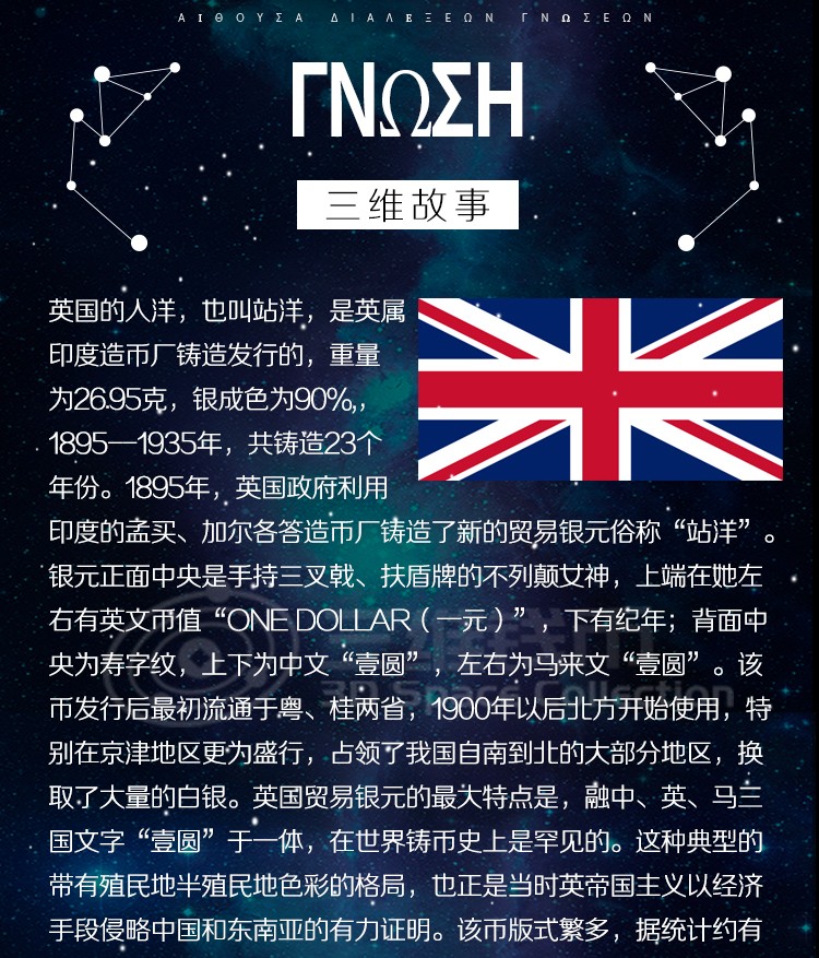 [三维]第1期(首拍礼)-英(站洋/女王/加澳)德(东西德/魏玛)-银币专场 英国贸易银元站洋壹圆银币1897年 NGC-UNC评级币 [三维钱币]