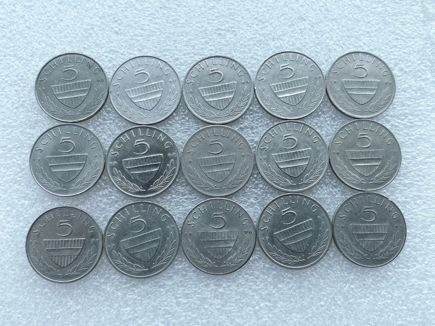 全场一元起拍 世界钱币散币场 第27期 奥地利5先令 利皮扎纳马 15枚