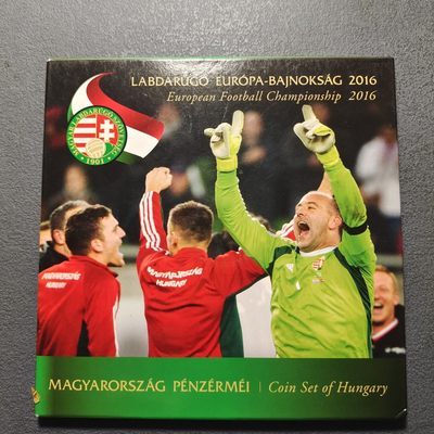 0起1加-纯粹捡漏拍-240双节炸场包邮连拍第四场东欧平原的金戈铁马 - 【稀少】匈牙利2016年欧洲杯主题官方套币-含精制纪念章-量3000