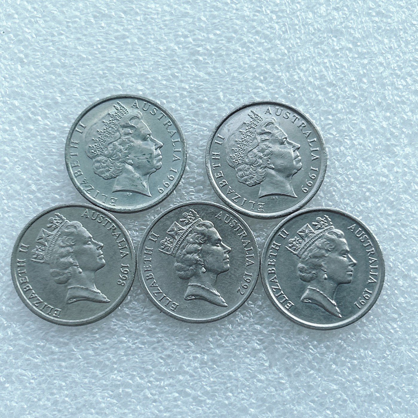 全场一元起拍 世界钱币散币场 第27期 澳大利亚10分5枚 中老年版