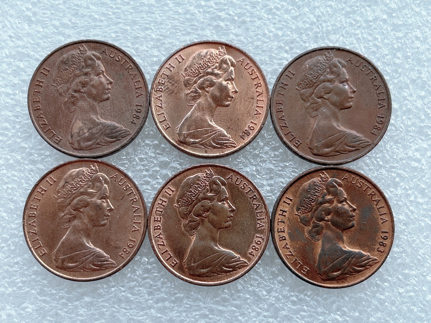 全场一元起拍 世界钱币散币场 第27期 80年代澳洲伊丽莎白二世2分伞蜥青铜币