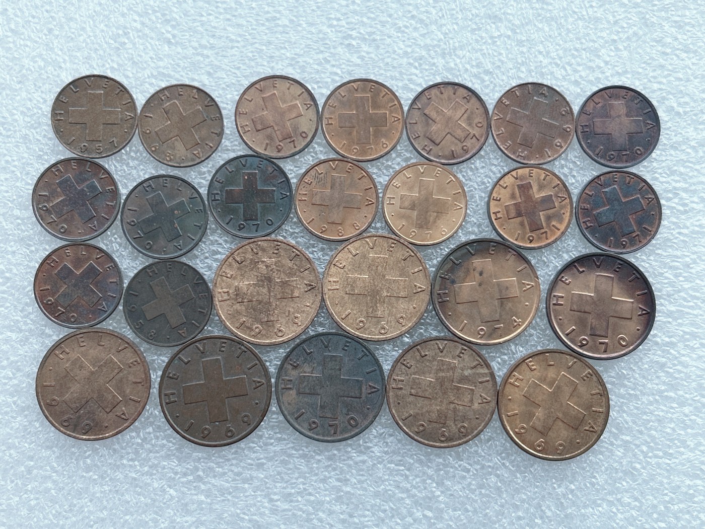 全场一元起拍 世界钱币散币场 第27期 瑞士1分、2分铜币