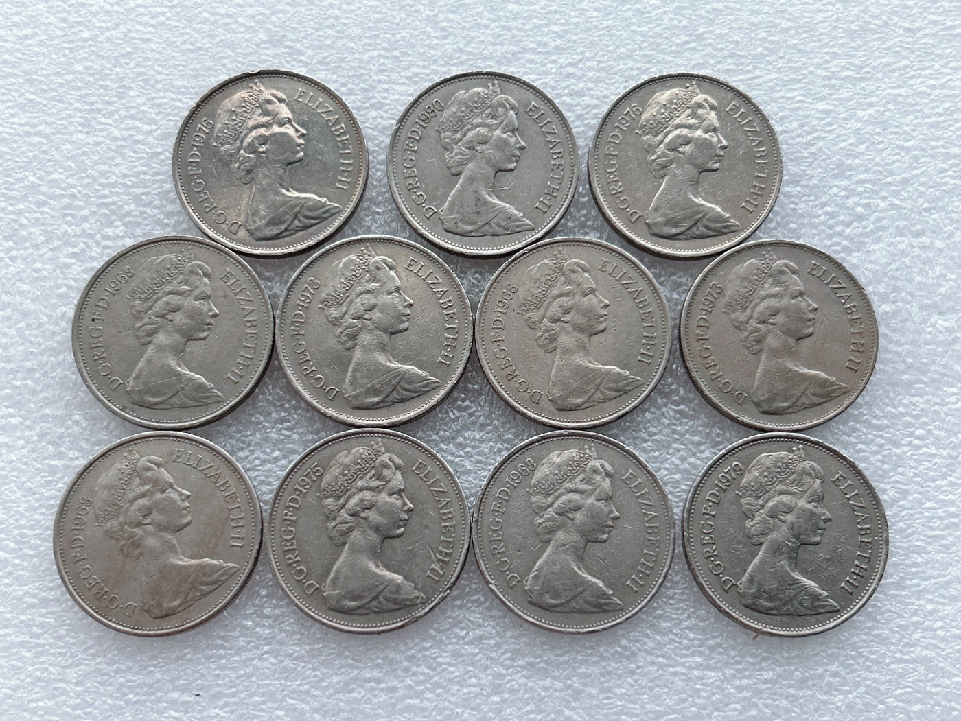 全场一元起拍 世界钱币散币场 第27期 英国10便士 青年女王版 11枚