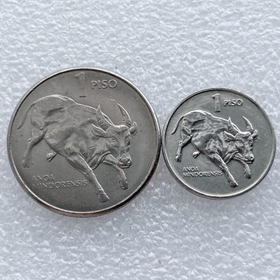 全场一元起拍 世界钱币散币场 第27期 - 菲律宾80/90年代大小版牛1比索