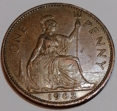 老钱儿钱币徽章拍卖第一场 英国1962年一便士大铜币
