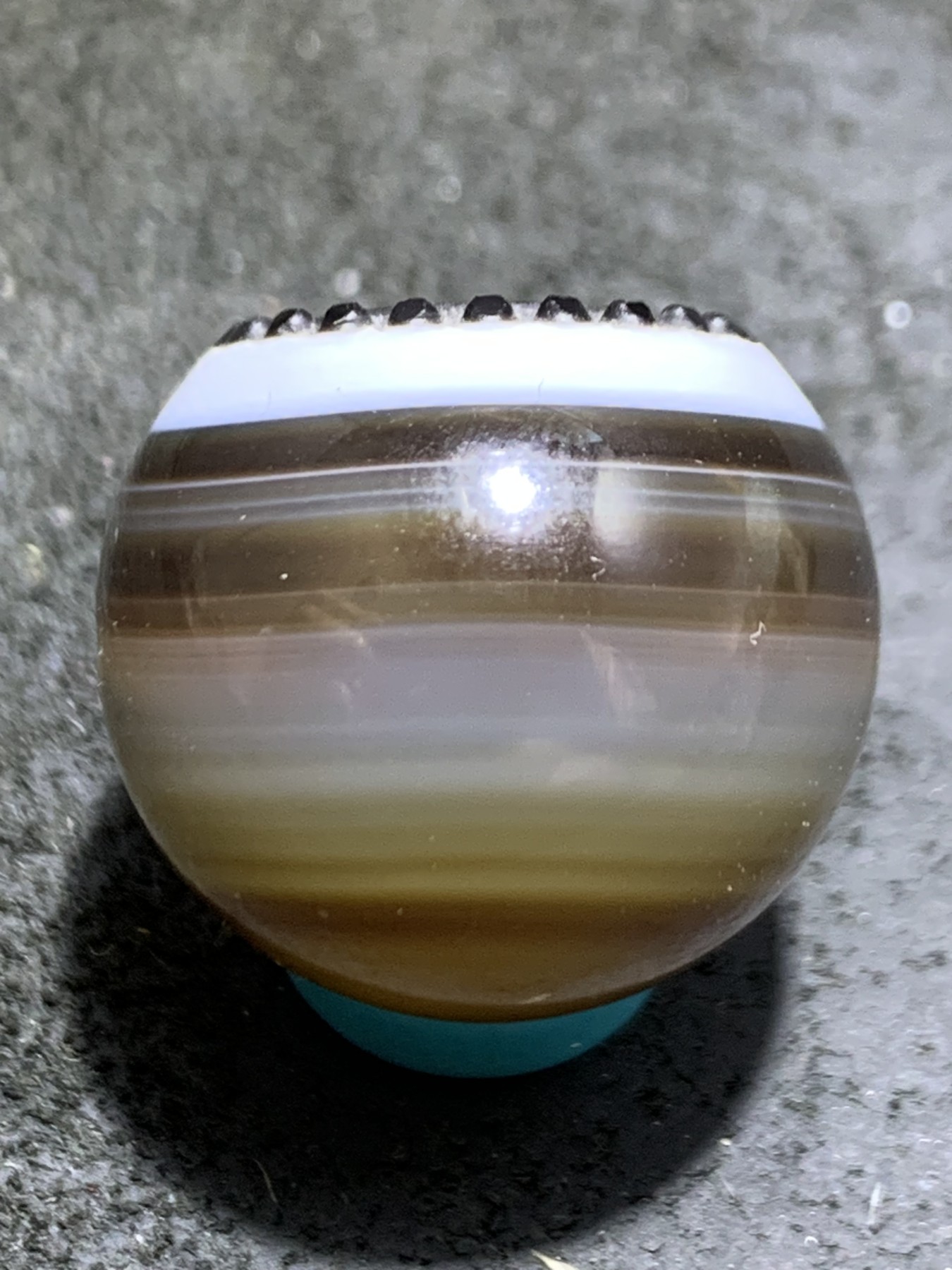 精品药师玛瑙手工雕刻太极珠子一颗