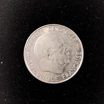 23046 - 戴高乐总统 法国1988年1法郎 30周年纪念币铜镍硬币4620