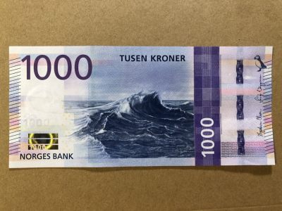 🌼甜小邱世界纸币收藏💐第87期🐇🌼  - 全新UNC 挪威 1000克朗 大海浪 严重缺货品种 最高值