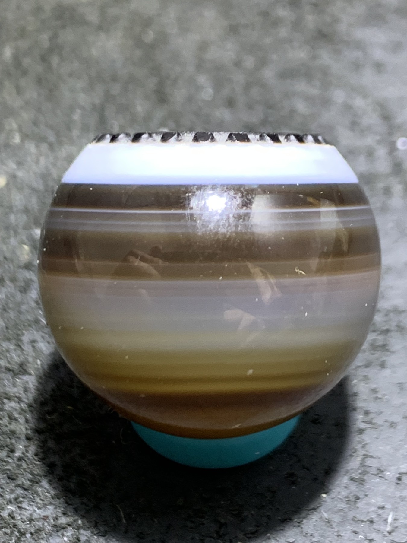 精品药师玛瑙手工雕刻太极珠子一颗