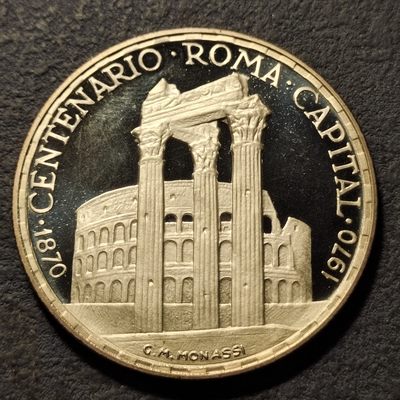 0起1加-纯粹捡漏拍-241双节炸场包邮连拍第五场银光闪耀的璀璨之夜 - 赤道几内亚1970年150比塞塔罗马成为意大利首都100周年超大精制纪念银币
