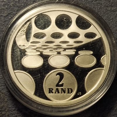 0起1加-纯粹捡漏拍-241双节炸场包邮连拍第五场银光闪耀的璀璨之夜 - 【少见】南非1992年2兰特铸币百年克朗型精制纪念银币-量6738